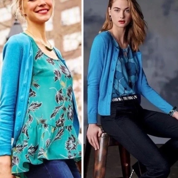 Cabi #3169 Women Medium Blue Darby Ribbed Knit Cardigan Sweater - Picture 1 of 6